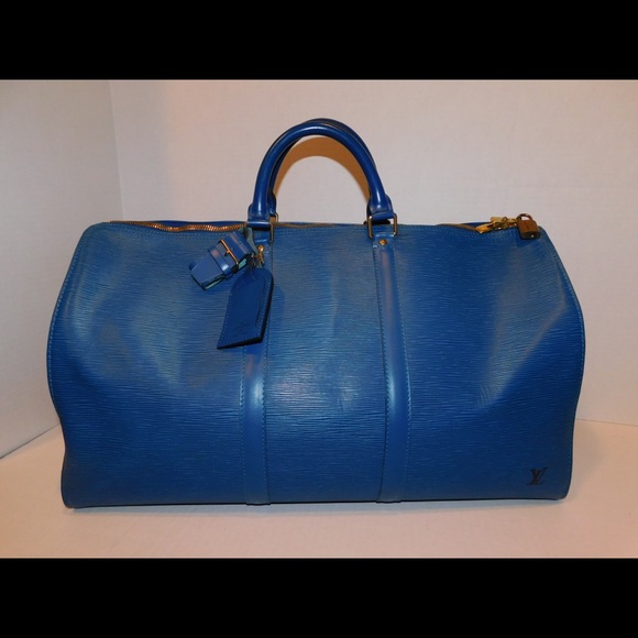 Louis Vuitton Blue Epi Keepall 50 - Picture 1 of 9